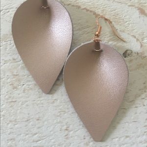 Joanna Gaines Inspired Rose Gold Leather Earrings